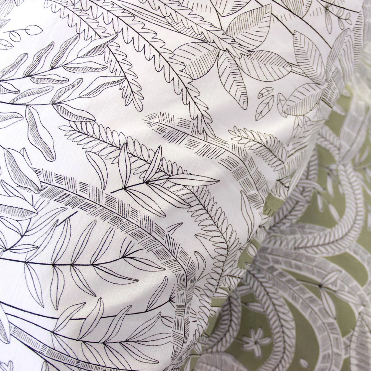 sweeek Set biancheria da letto con stampa vegetale, 2 posti