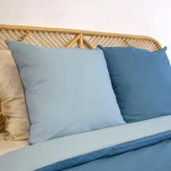 sweeek Set biancheria da letto cotone blu, 2 posti