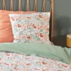 sweeek Set biancheria da letto cotone reversibile stampato autunno singola, 140cm