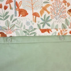 sweeek Set biancheria da letto cotone reversibile stampato autunno singola, 140cm