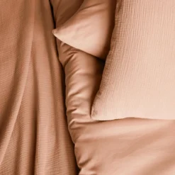 sweeek Set biancheria da letto di cotone pesca