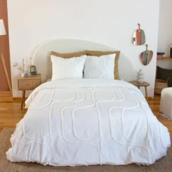 sweeek Set biancheria da letto di cotone bianco, 2 posti