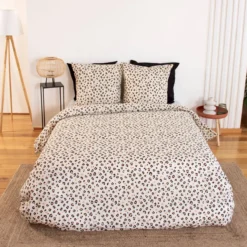 sweeek Set biancheria da letto in cotone reversibile, 2 posti