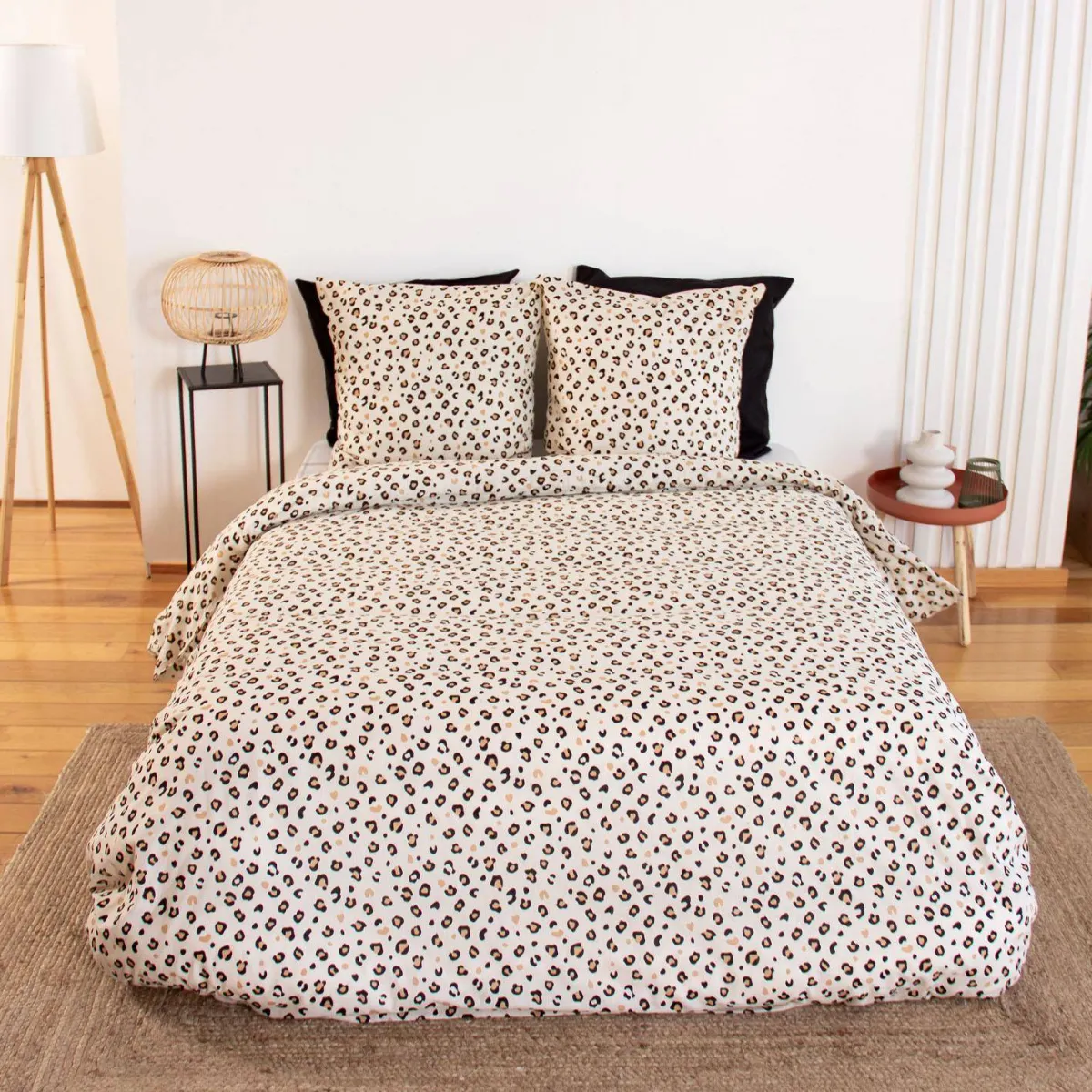 sweeek Set biancheria da letto in cotone reversibile, 2 posti