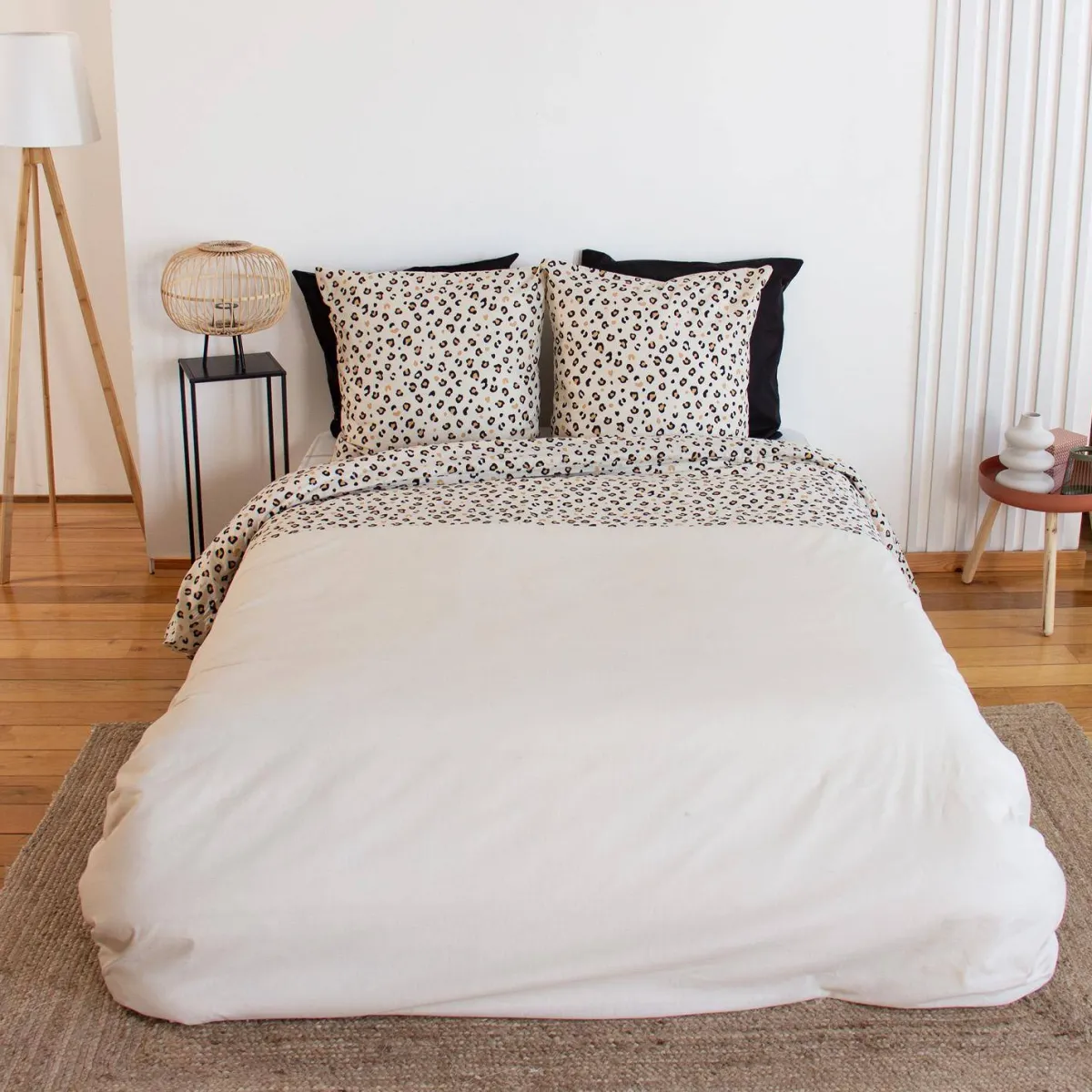 sweeek Set biancheria da letto in cotone reversibile, 2 posti