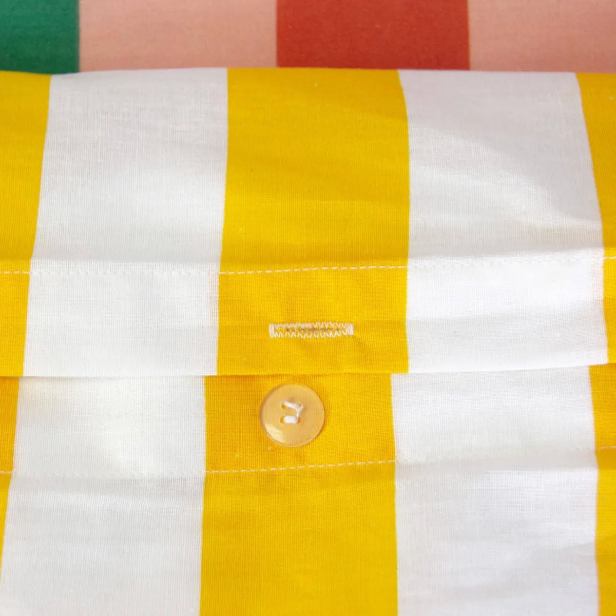 sweeek Set biancheria da letto in cotone a righe multicolori, 2 posti