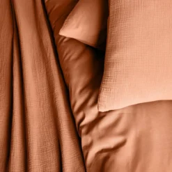 sweeek Set biancheria da letto in cotone terracotta