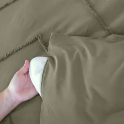 sweeek Set biancheria da letto in cotone verde, 2 posti