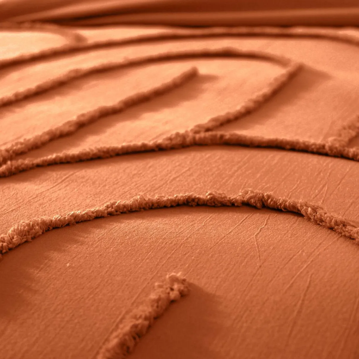 sweeek Set biancheria da letto in cotone terracotta, 2 posti
