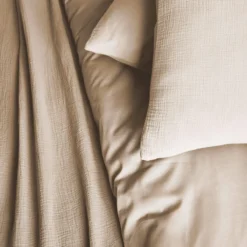 sweeek Set biancheria da letto in cotone beige