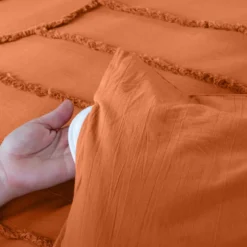 Set biancheria da letto in cotone terracotta, 2 posti
