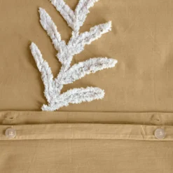 Set biancheria da letto in cotone color senape, 2 posti