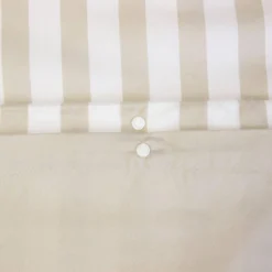 sweeek Set biancheria da letto in microfibra a righe beige, 2 posti