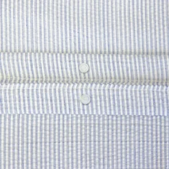 sweeek Set biancheria da letto in microfibra a righe blu, 2 posti
