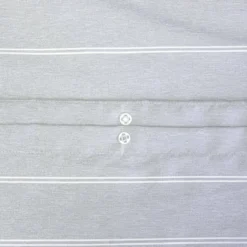 sweeek Set biancheria da letto in microfibra a righe grigie, 2 posti