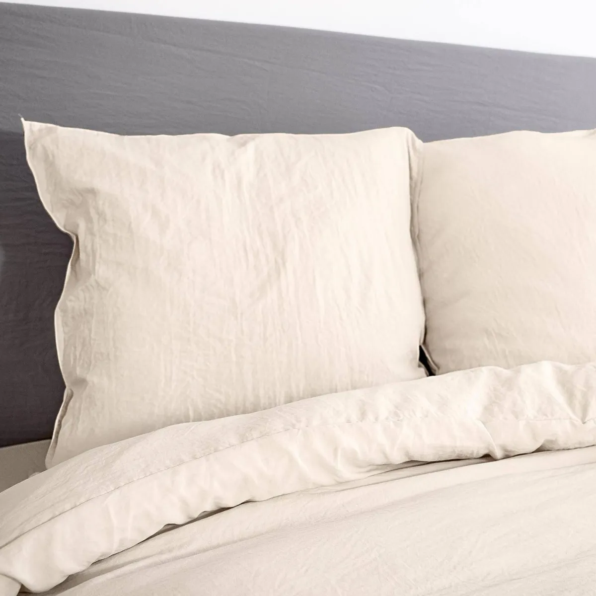 sweeek Set biancheria da letto in microfibra lavata, 2 posti