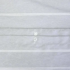 Set biancheria da letto in microfibra a righe grigie, 2 posti