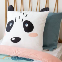 sweeek Set biancheria da letto in microfibra reversibile con stampa di panda, 140cm