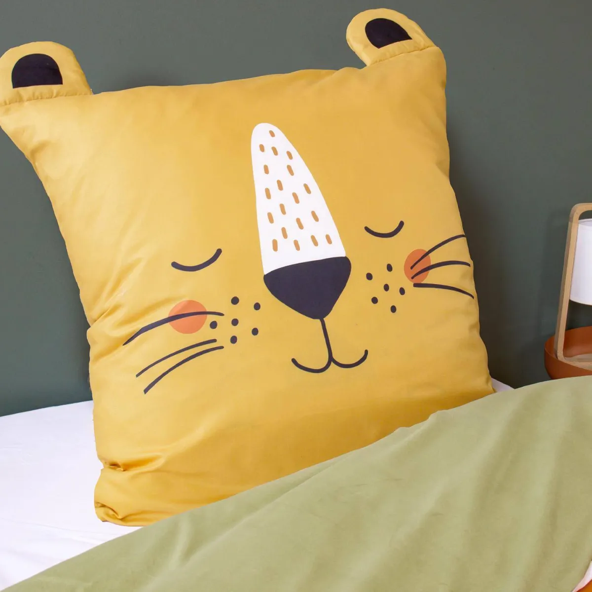 sweeek Set biancheria da letto in microfibra reversibile con stampa savana, 140cm