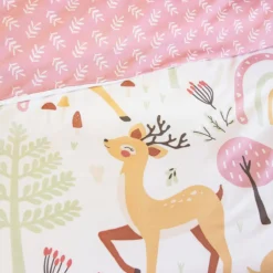 sweeek Set biancheria da letto in microfibra reversibile stampata foresta incantata, 140cm