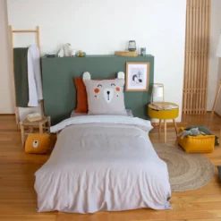 sweeek Set biancheria da letto in microfibra reversibile stampato foresta d'autunno, 140cm