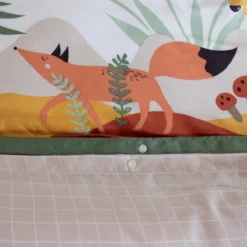 sweeek Set biancheria da letto in microfibra reversibile stampato foresta d'autunno, 140cm