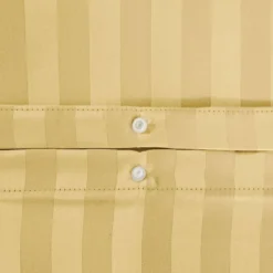 sweeek Set biancheria da letto in poliestere effetto satinato a righe sottili 2 posti giallo