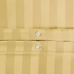 Set biancheria da letto in poliestere effetto satinato a righe sottili 2 posti giallo