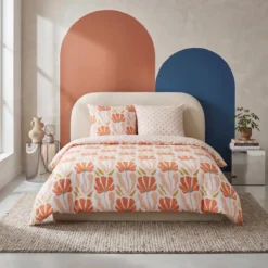 sweeek Set biancheria da letto reversibile con stampa floreale, 2 posti