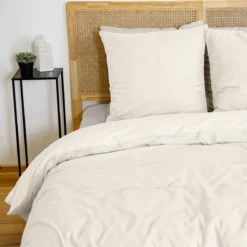 sweeek Set biancheria da letto reversibile crema, 2 posti
