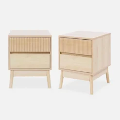sweeek Set 2 comodini con 2 cassetti