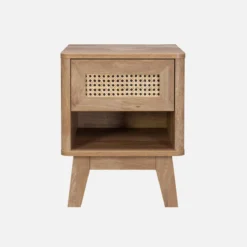 sweeek Set 2 comodini con decorazione in legno e canna da zucchero