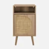 sweeek Set 2 comodini, decoro in legno, canalina arrotondata
