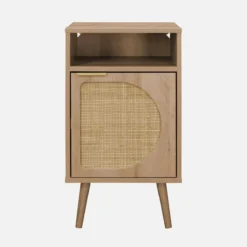 sweeek Set 2 comodini, decoro in legno, canalina arrotondata