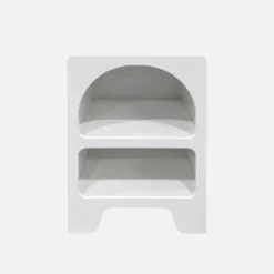 sweeek Set 2 comodini effetto legno bianco, 2 nicchie