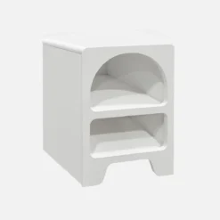 sweeek Set 2 comodini effetto legno bianco, 2 nicchie