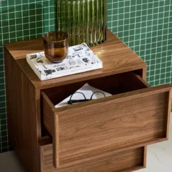 sweeek Set 2 comodini effetto legno 2 cassetti