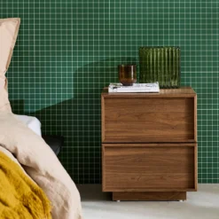 sweeek Set 2 comodini effetto legno 2 cassetti