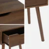 sweeek Set 2 comodini effetto legno 1 cassetto marrone