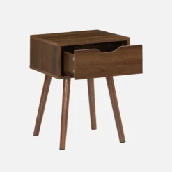 sweeek Set 2 comodini effetto legno 1 cassetto marrone