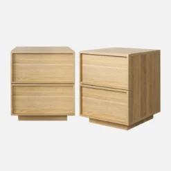 Set 2 comodini effetto legno 2 cassetti