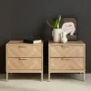 sweeek Set 2 comodini effetto legno con motivo a spina di pesce