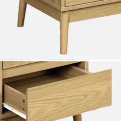 sweeek Set 2 comodini effetto legno con due cassetti