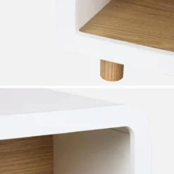 sweeek Set 2 comodini effetto legno con 2 nicchie