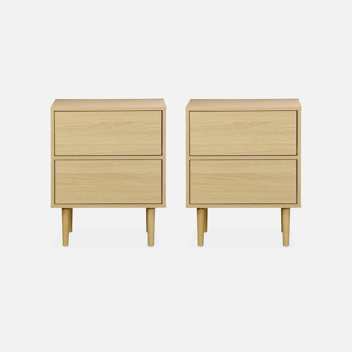 sweeek Set 2 comodini effetto legno naturale