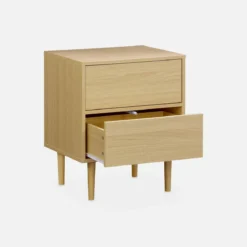sweeek Set 2 comodini effetto legno naturale