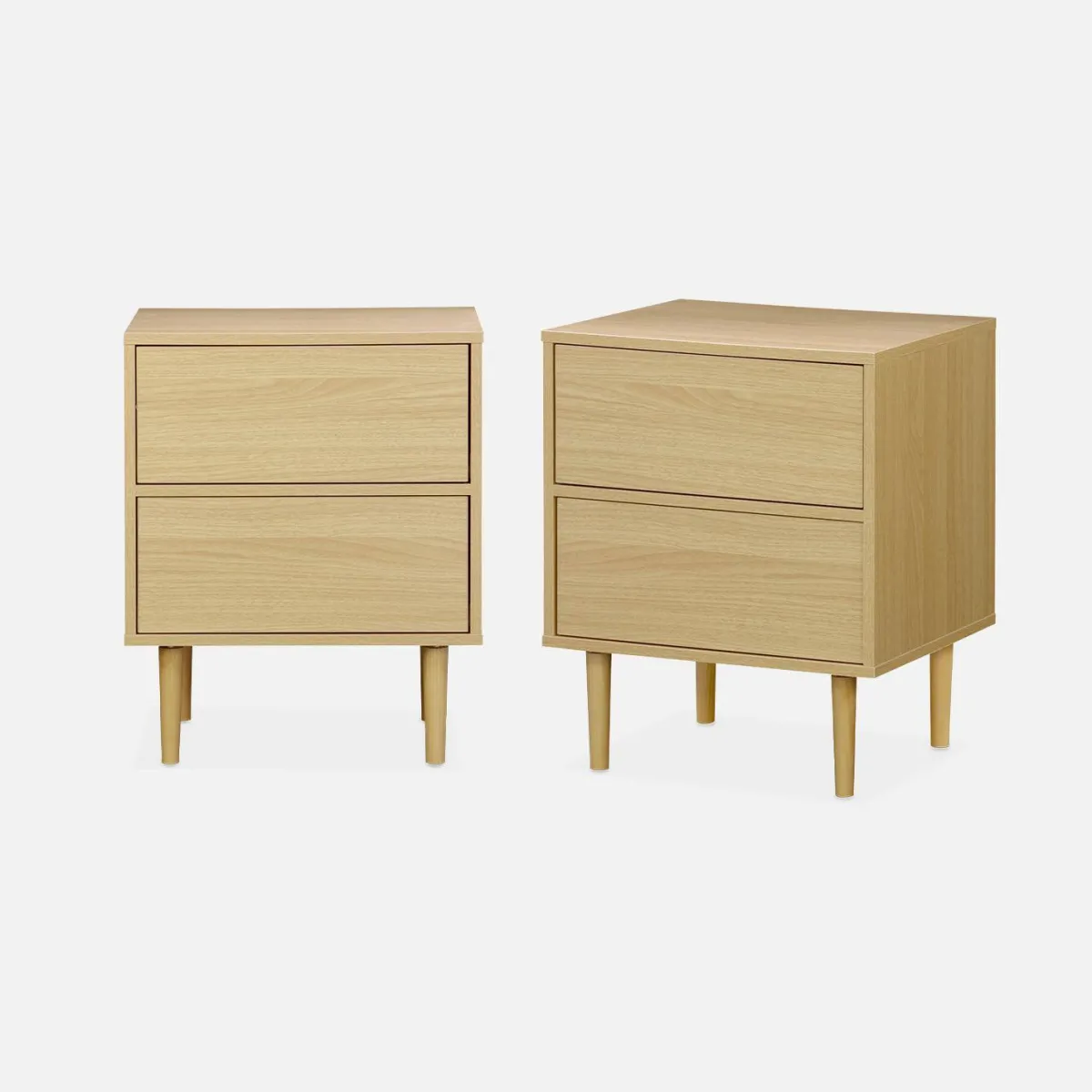 sweeek Set 2 comodini effetto legno naturale