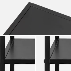 sweeek Set 2 comodini in metallo nero con ripiano