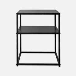 sweeek Set 2 comodini in metallo nero con ripiano