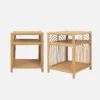 sweeek Set 2 comodini in rattan 1 vano portaoggetti
